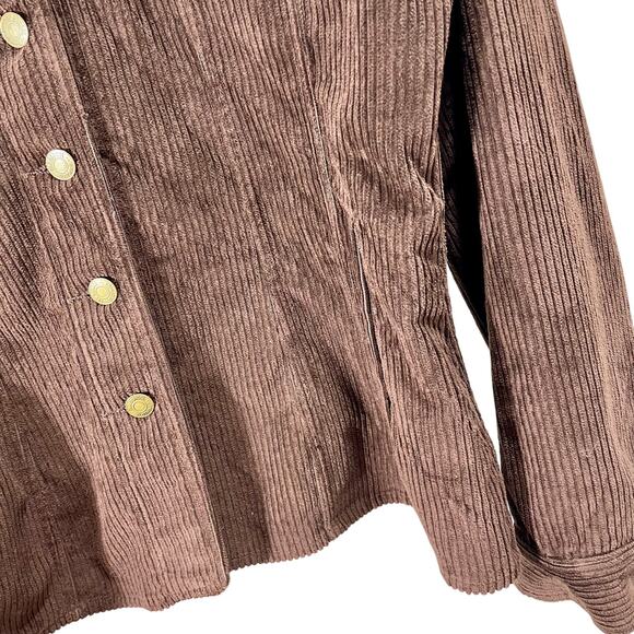 Vintage 90s Breeches Brown Corduroy Button-Up Jacket Sz Medium Boxy Casual - Picture 5 of 10